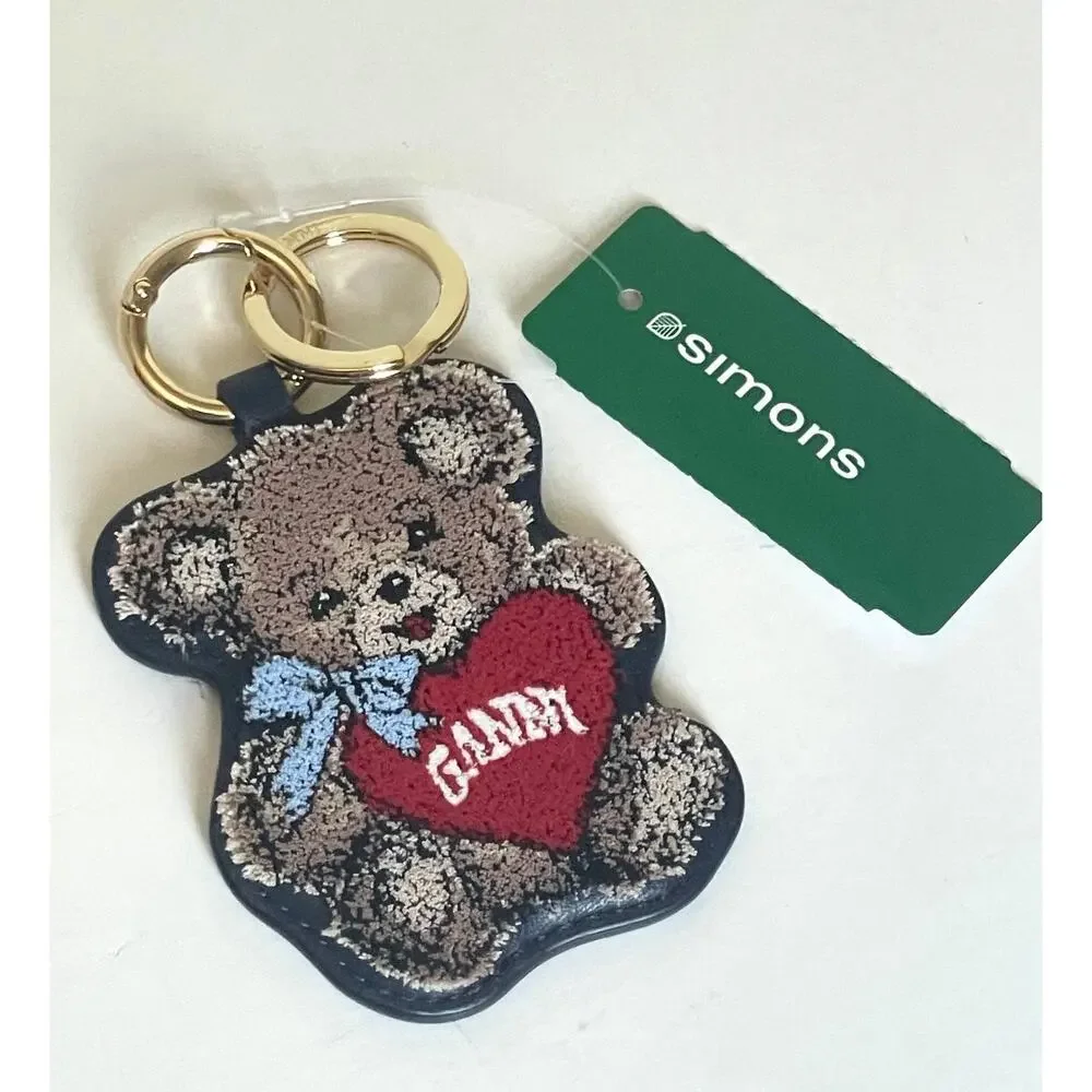 GANNI Joy Bear Keychain Black Brown Teddy Bag Charm